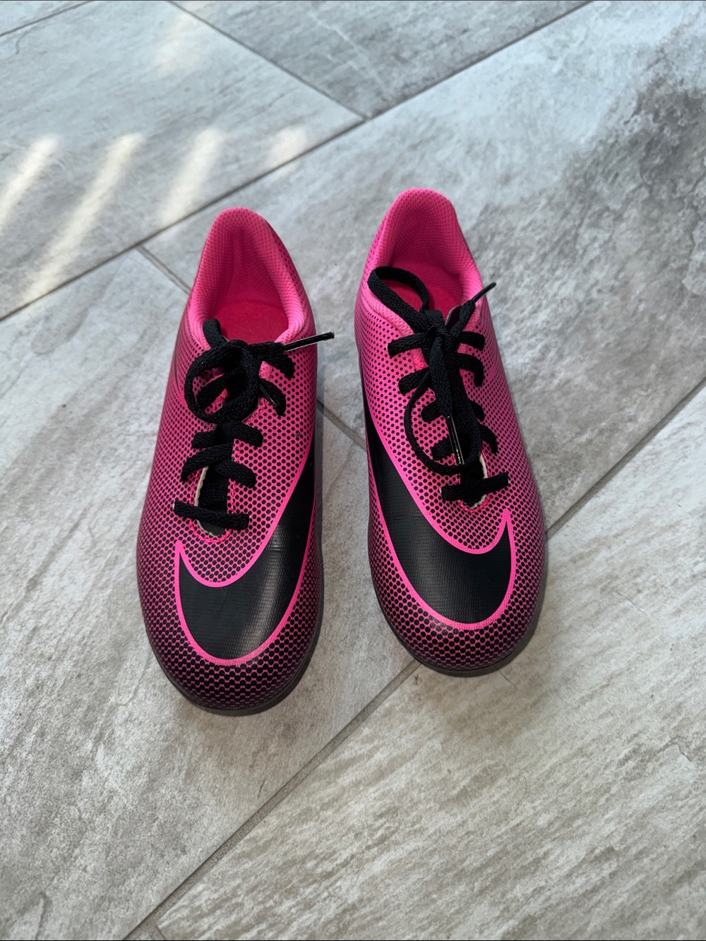 Nike Kids Pink & Black Soccer Shoes- Size 1